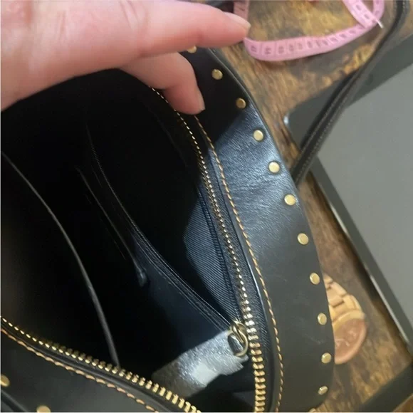 Coach Leopard Print Crossbody Bag - Black and Tan - Picture 11 of 12